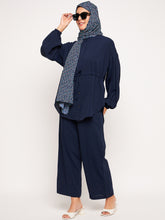 Nabia Blue Floral Printed Scarf